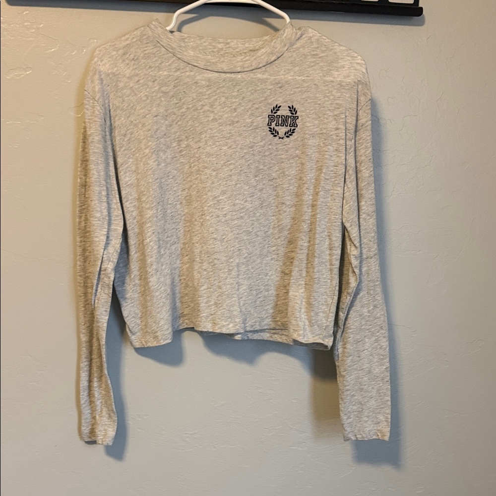 PINK Victoria's Secret Gray Long Sleeve Top